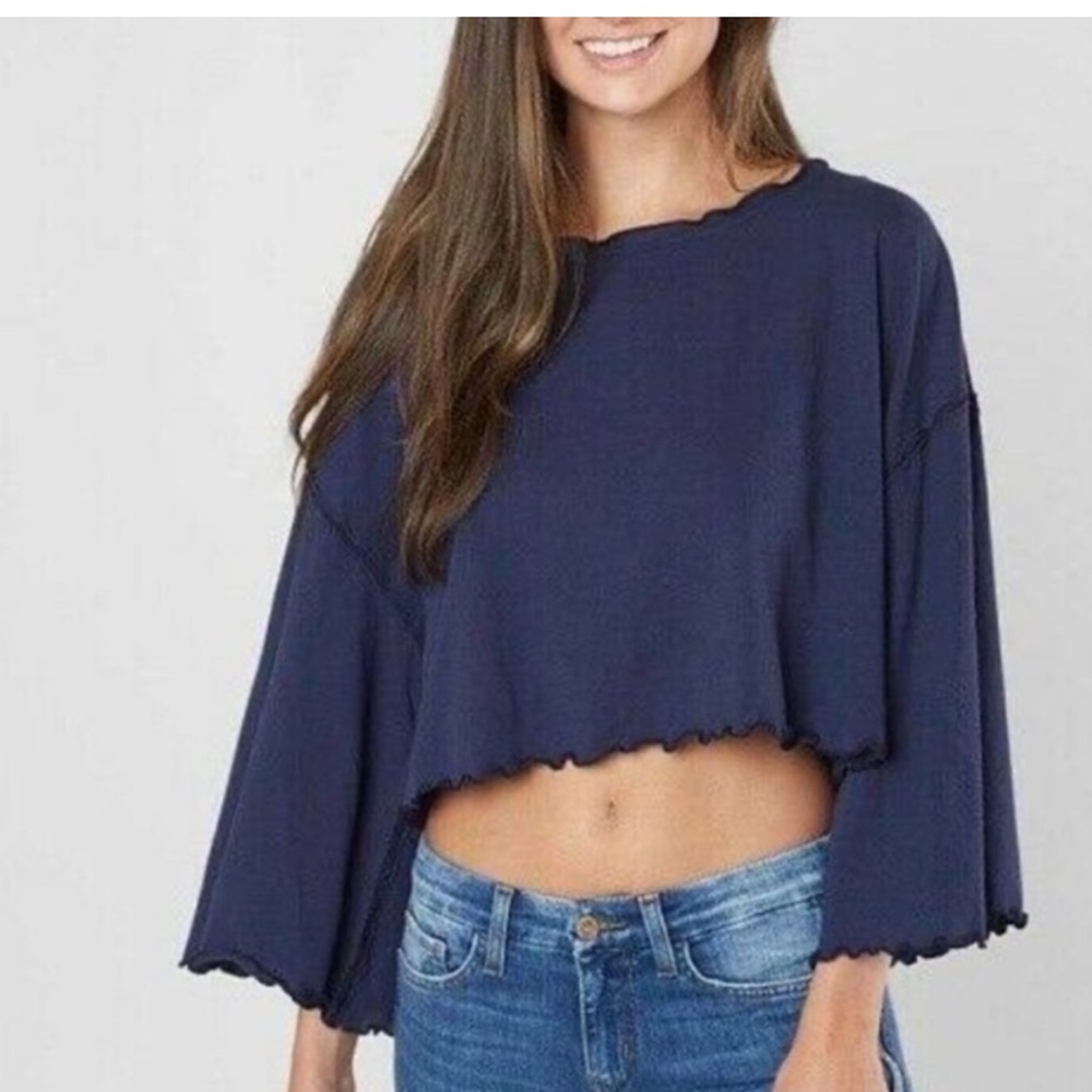 We The Free scalloped crop top